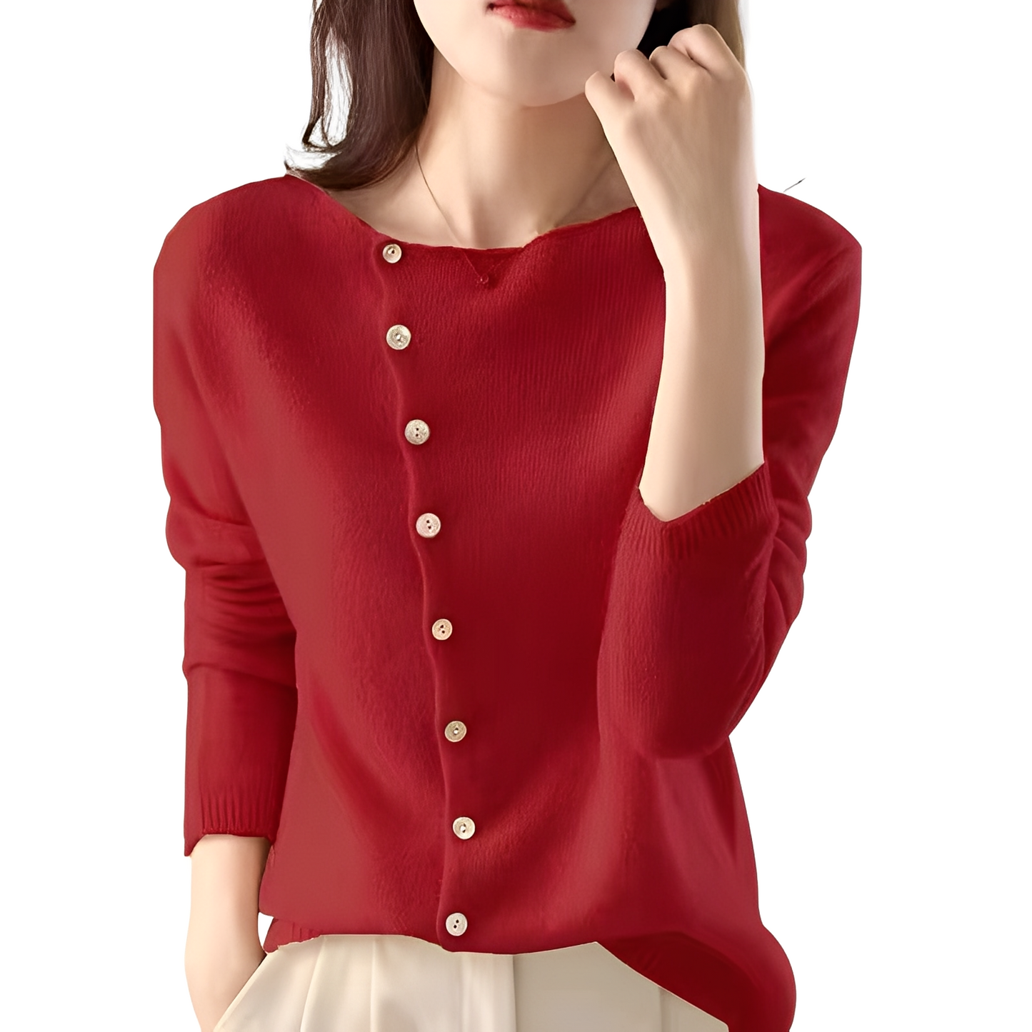 Joann - Tyylikäs, kevyt neule napeilla naisille