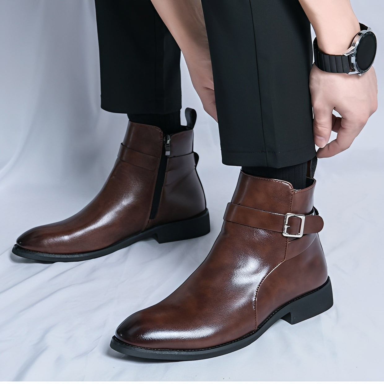 Ronny - Tyylikkäät Chelsea-saappaat nahkaa miehille