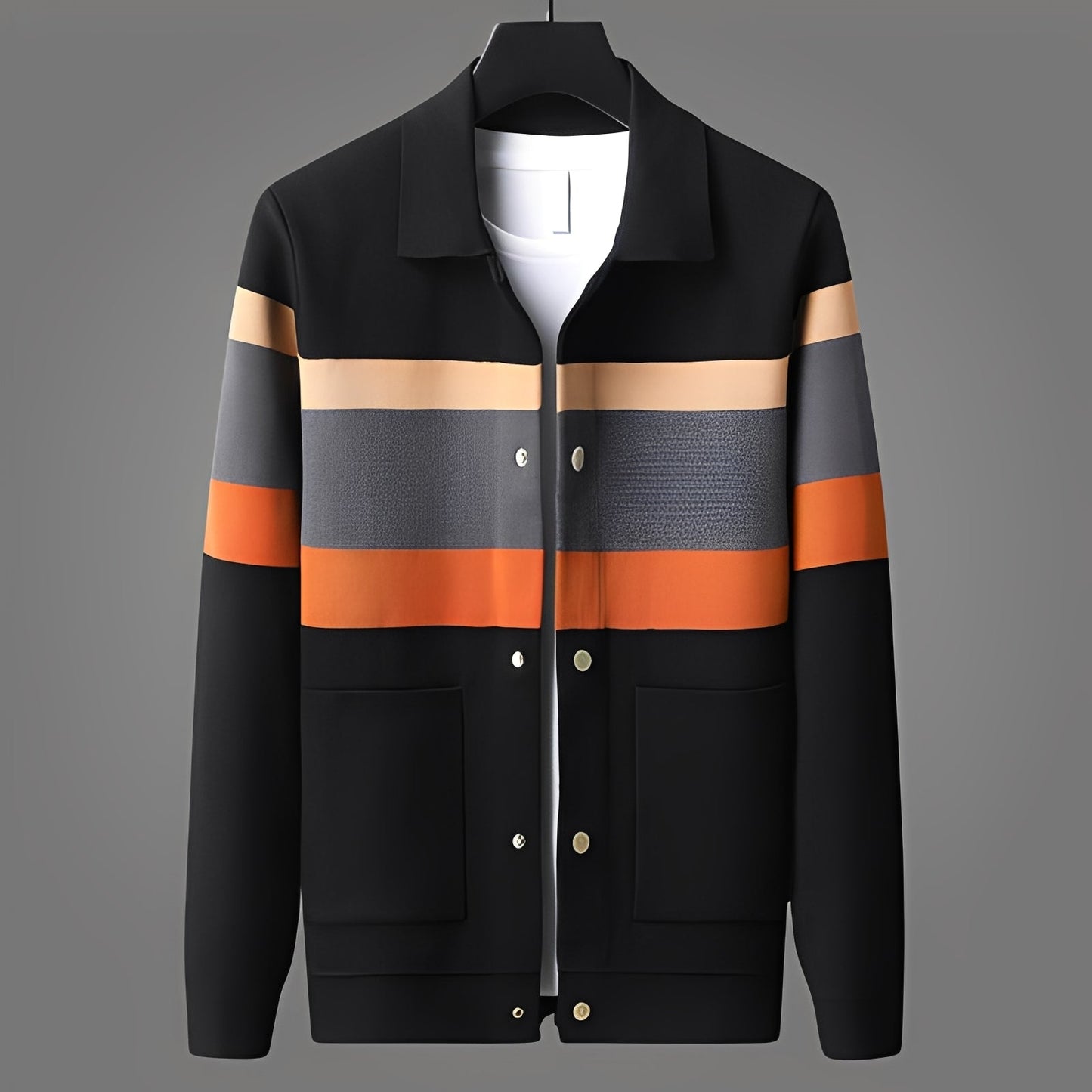 Henry - Moderni raidallinen neulepusero miehille