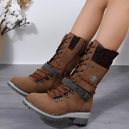 Maggie - Tyylikkäät talvisaappaat neulevarrella naisille