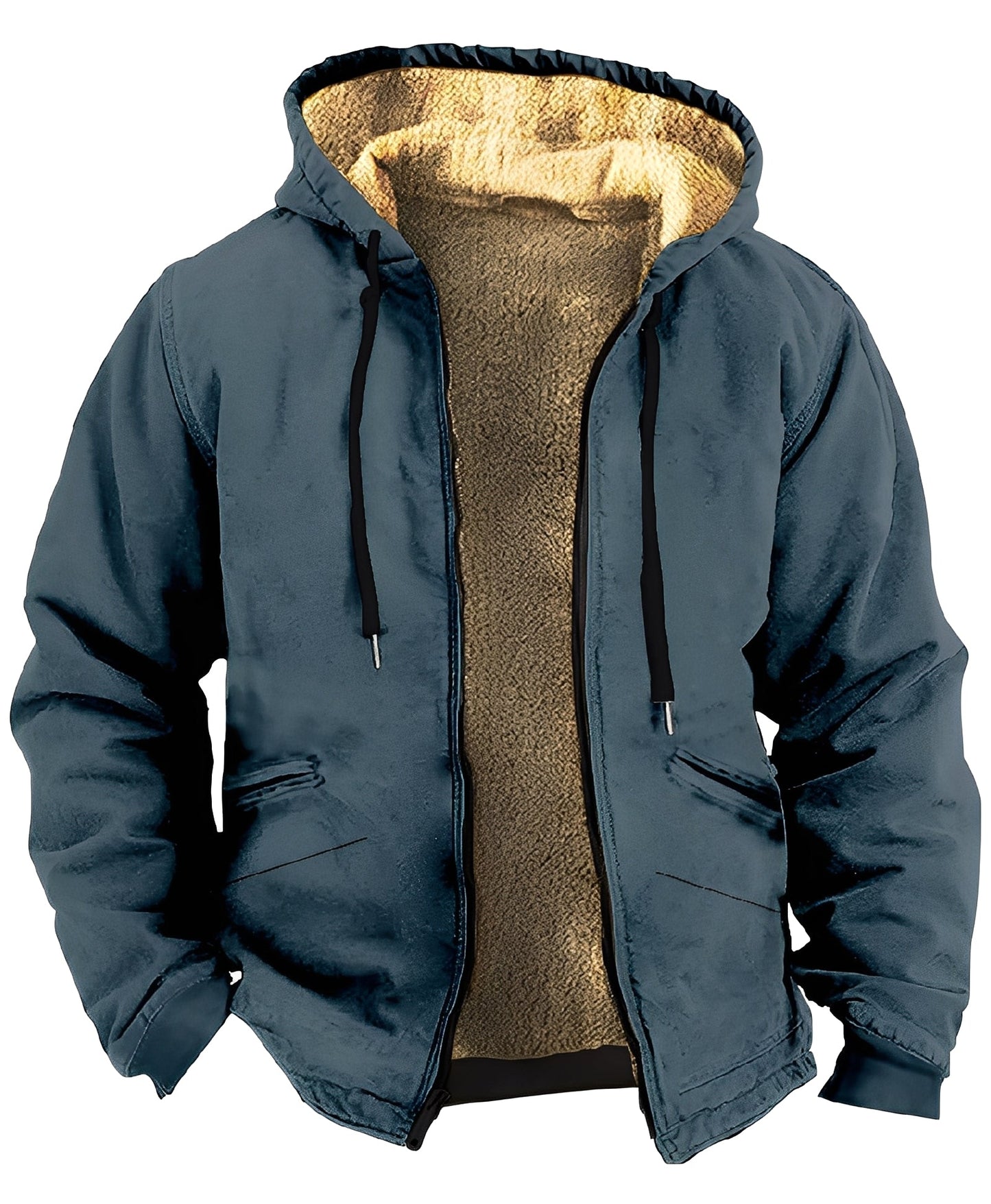 Mervin - Kirjava samettitakki hupulla miehille