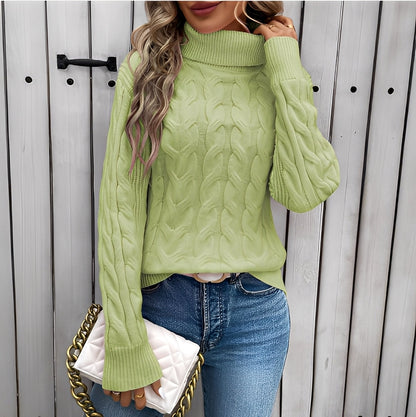 Amélie - Lämmin puuvillainen poolokauluksinen neule naisille