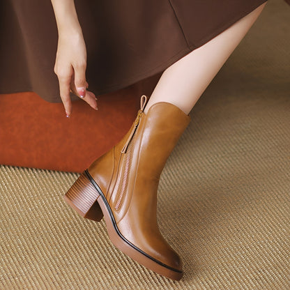 Connie - Tyylikkäät nilkkurit paksulla korolla naisille