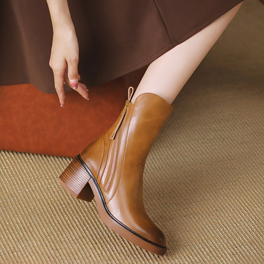 Connie - Tyylikkäät nilkkurit paksulla korolla naisille