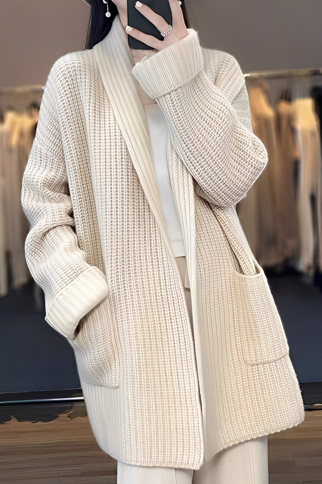 Suzanna - Elegantti pitkä neuletakki naisille