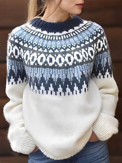 Lorine - Lämmin villapaita tyylikkäällä kuviolla naisille