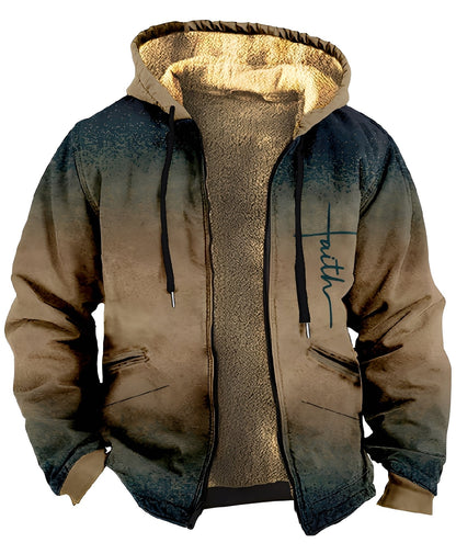 Mervin - Kirjava samettitakki hupulla miehille