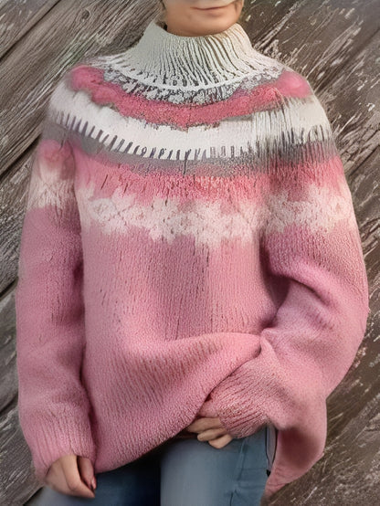 Lorine - Lämmin villapaita tyylikkäällä kuviolla naisille