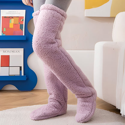 Camellia - Lämpimät, polvenylittävät talvisukat naisille