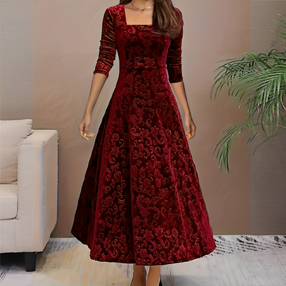 Malvina - Tyylikäs neliökauluksinen mekko naisille