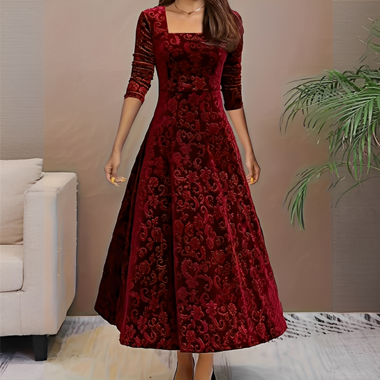 Malvina - Tyylikäs neliökauluksinen mekko naisille