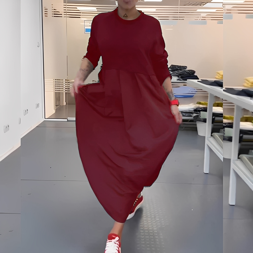 Gisèle - Rento mekko pyöreä kaulus naisille