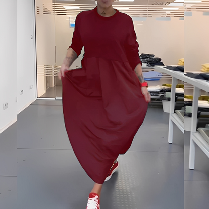 Gisèle - Rento mekko pyöreä kaulus naisille