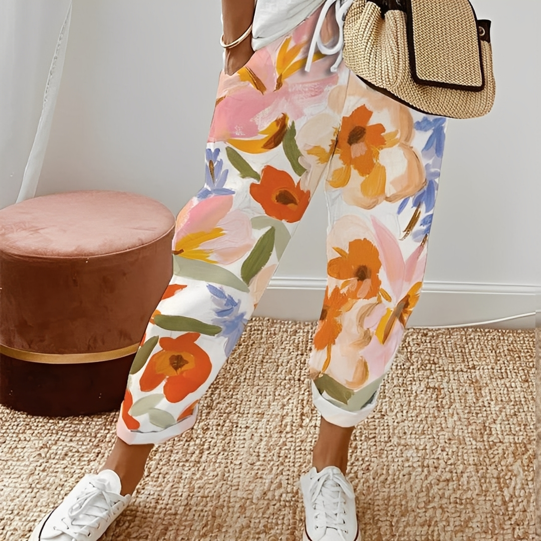 Hyasintti - Mukavat housut säätönyörillä naisille