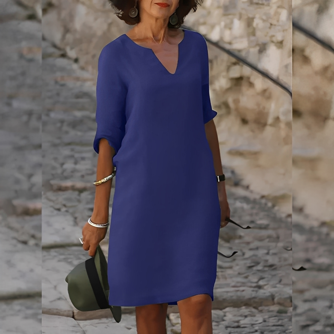 Guilaine - Elegantti V-kauluksinen mekko naisille