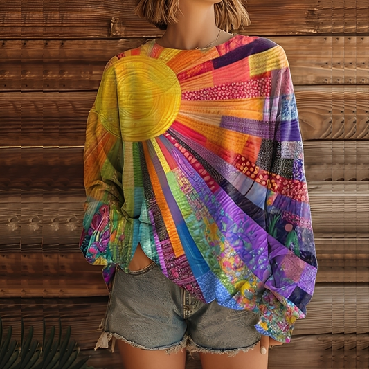 Aloysia - Naisten värikäs digitaalinen painettu villapaita