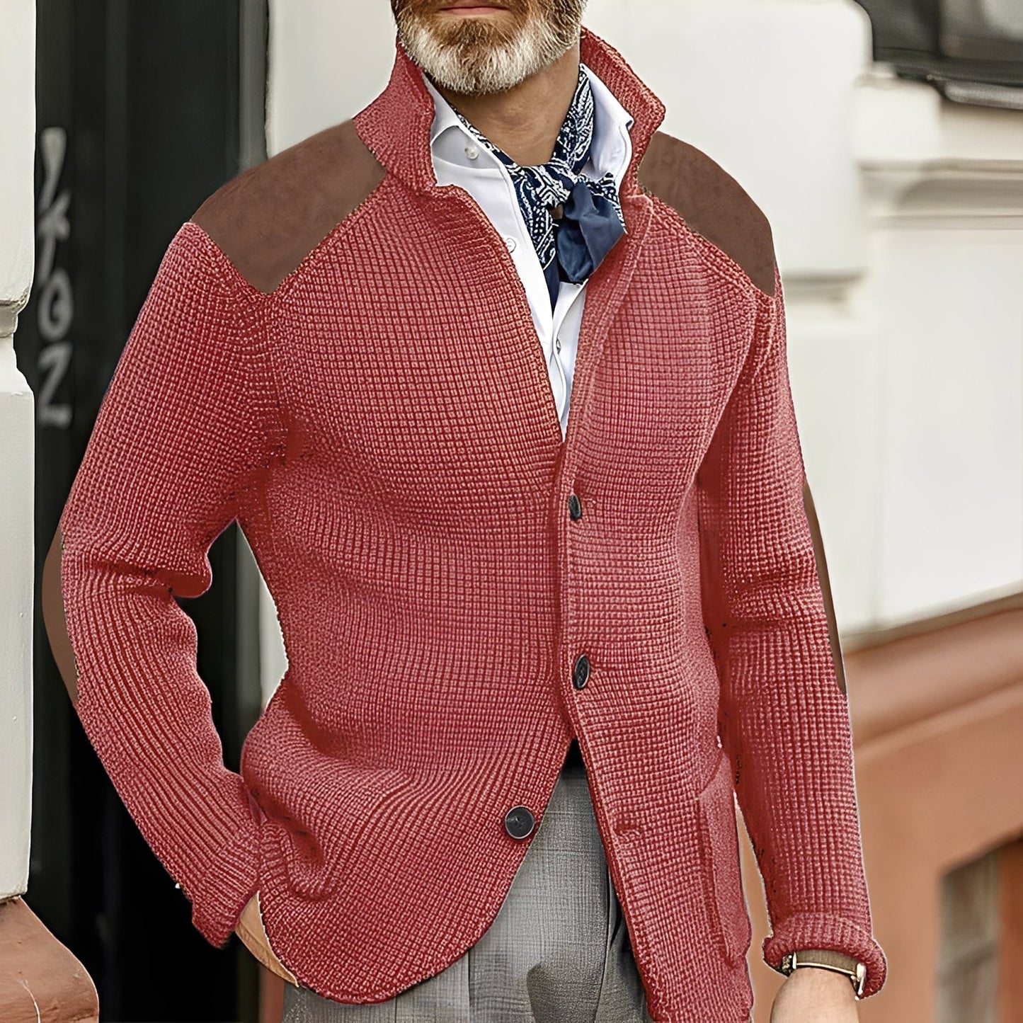 Caleb - Rento, kapealinjainen neulepusero miehille