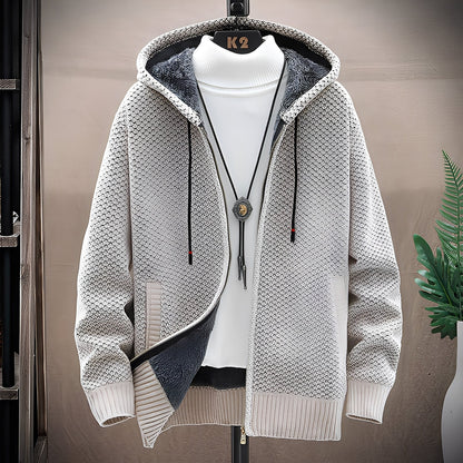 Roni - Moderni neulehuppari fleecesisuksella miehille