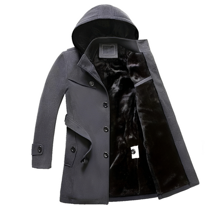 Robert - Moderni, paksu trenssi tekoturkisvuorella miehille