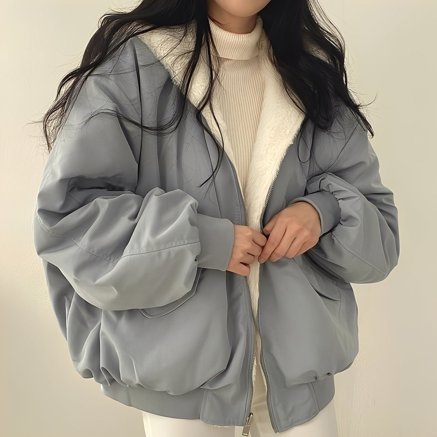 Jasmine - Moderni, paksu, väljä takki naisille