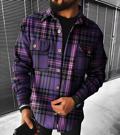 Eugene - Tyylikäs ruudullinen pitkähihainen paita miehille