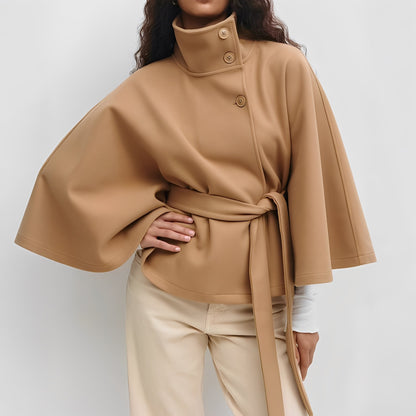 Carine - Naisten korkeakauluksinen kietaisutakki