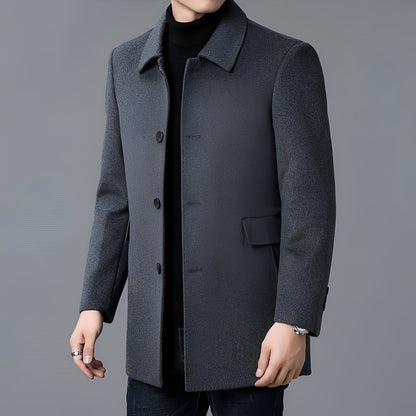 Jerry - Muotimainen yksirivinen villakangastakki miehille