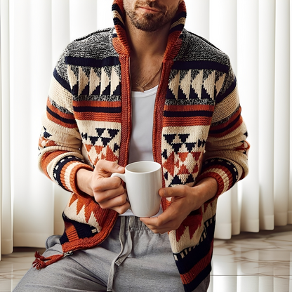 Alvin - Tyylikäs neulecardigan kauluksella miehille