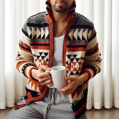 Alvin - Tyylikäs neulecardigan kauluksella miehille