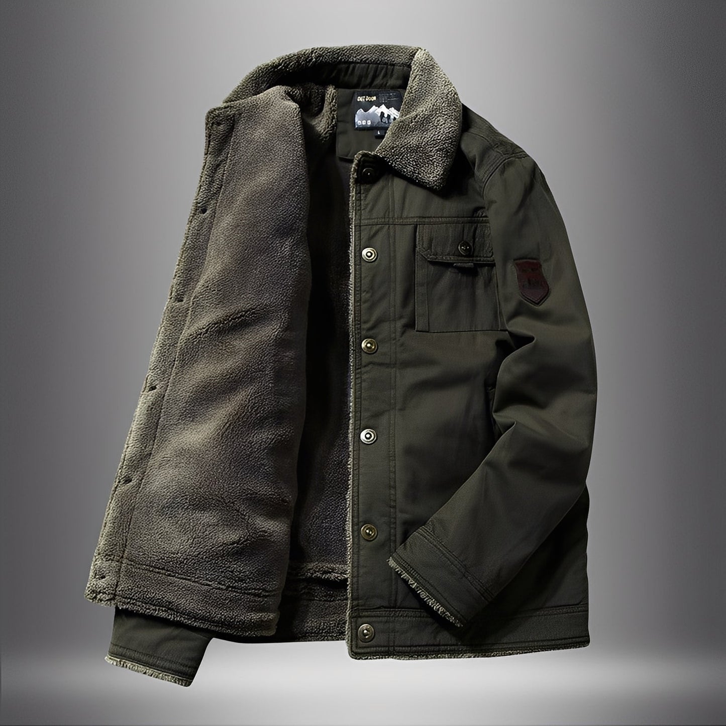 Theo - Moderni, paksu takki fleecellä miehille