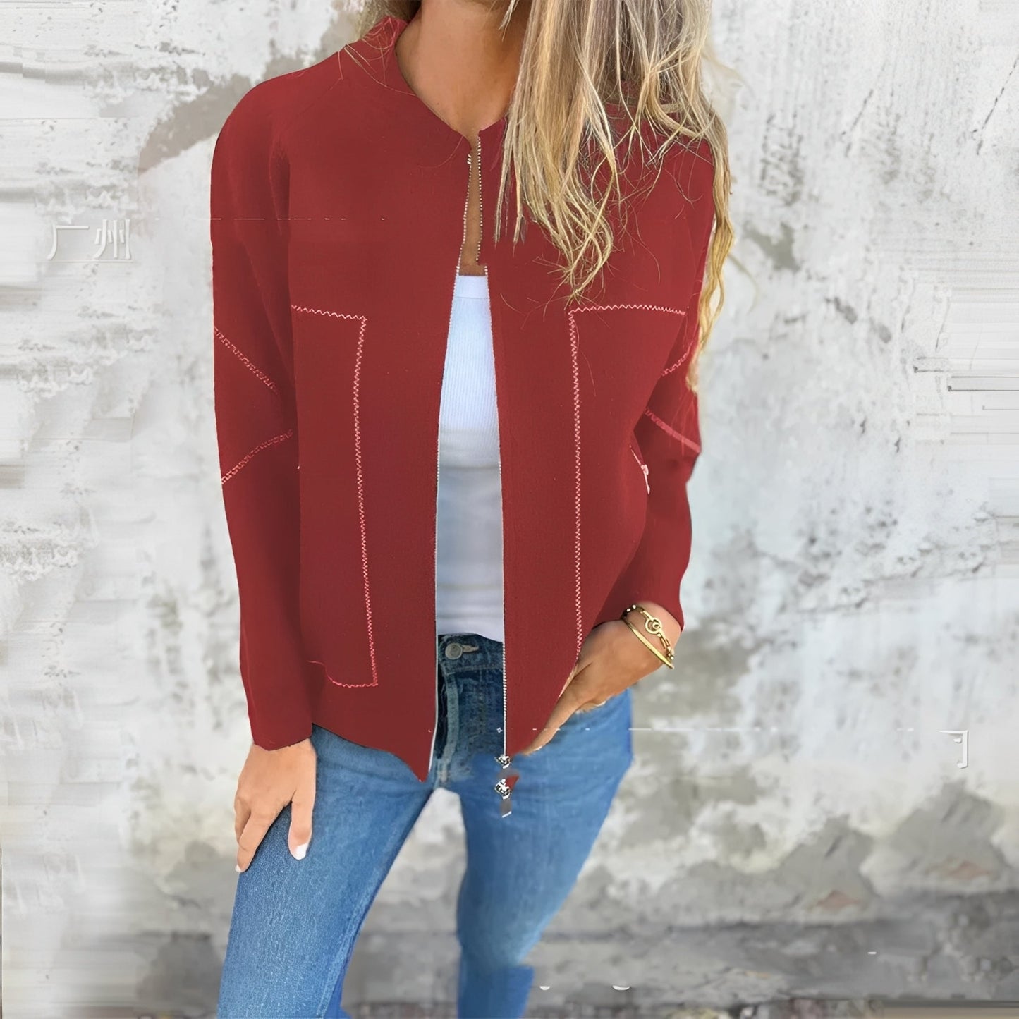 Chelsea - Tyylikäs takki vetoketjulla naisille