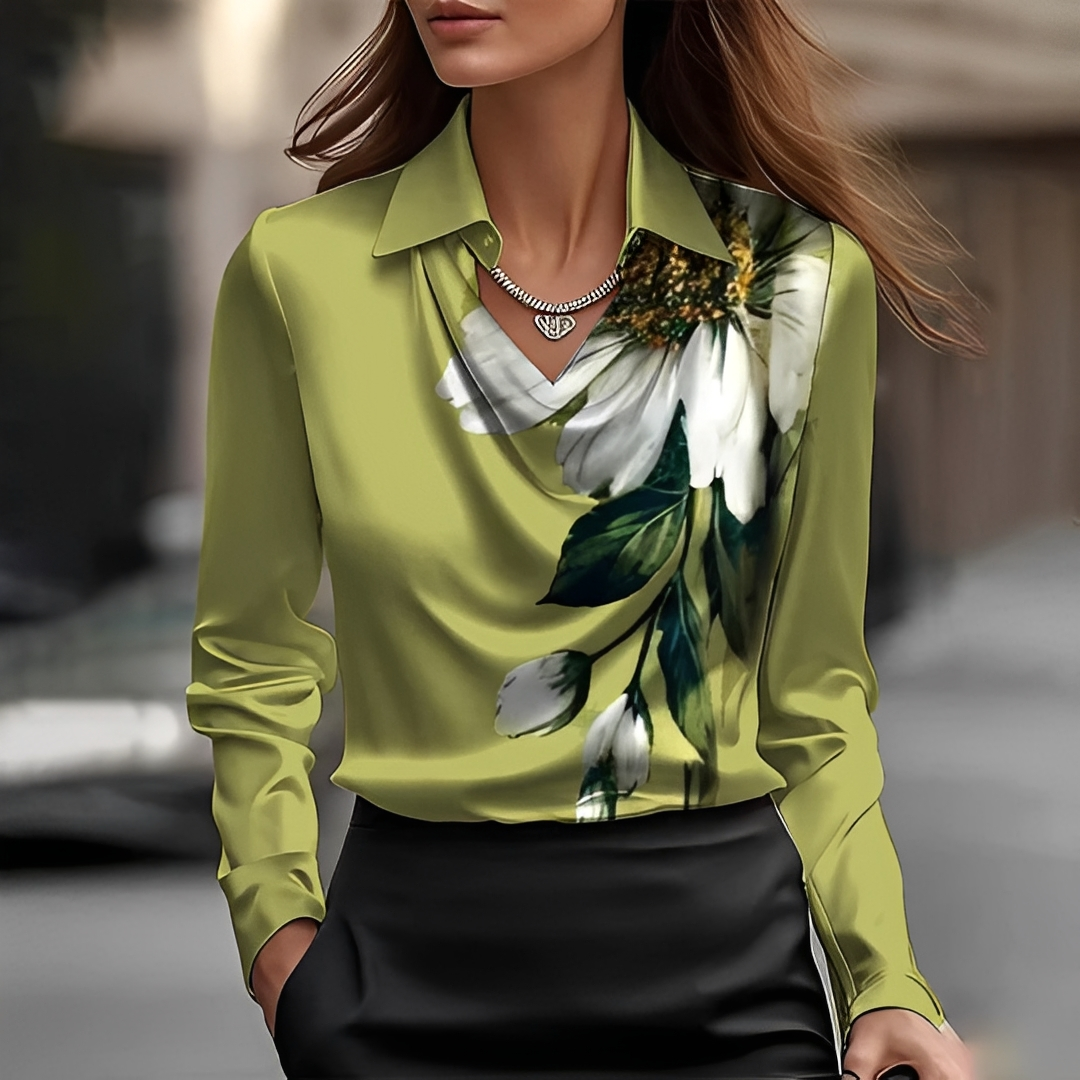 Aliénois - Tyylikäs pusero verhoillulla kauluksella naisille