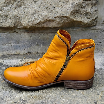 Veronica - Retro-nahkasaappaat vetoketjulla naisille
