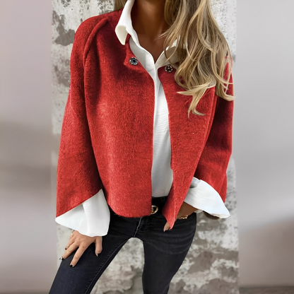 Noélie - Villakangastakki pyöreällä kauluksella naisille