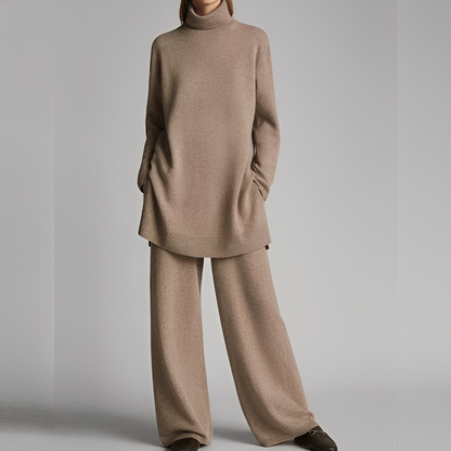 Mireille - Villapaita ja talvihousut rento naisten asu