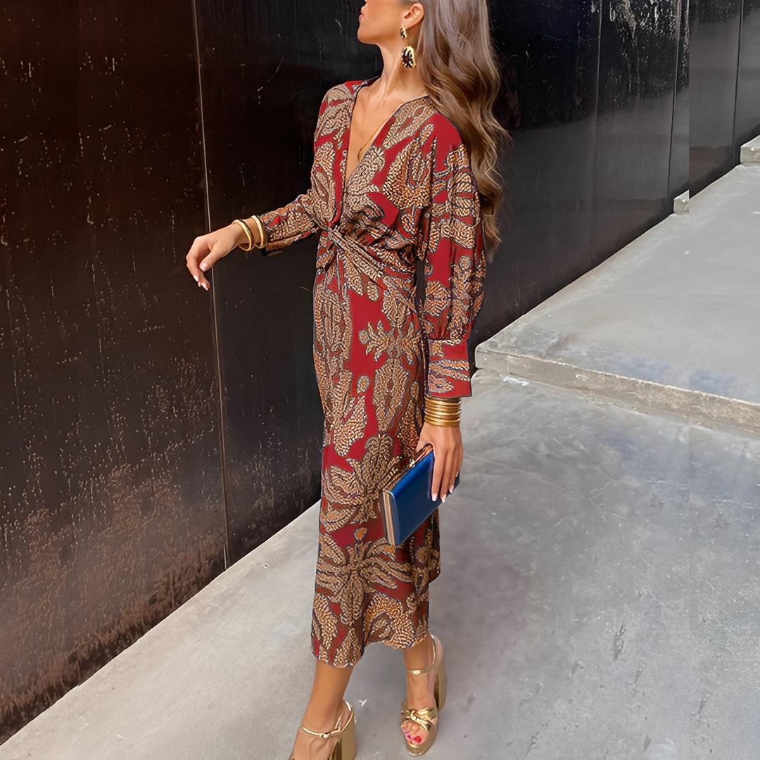 Louna - Elegantti V-kaula-aukkoinen mekko naisille