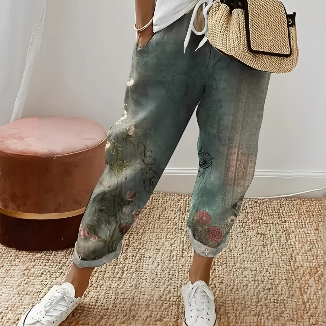 Hyasintti - Mukavat housut säätönyörillä naisille