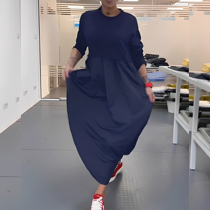 Gisèle - Rento mekko pyöreä kaulus naisille