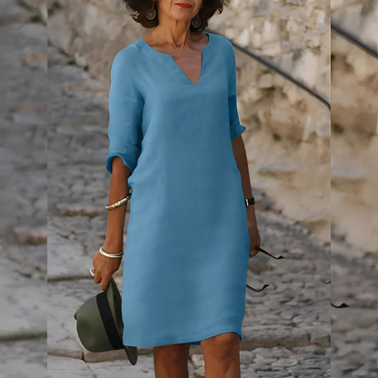 Guilaine - Elegantti V-kauluksinen mekko naisille