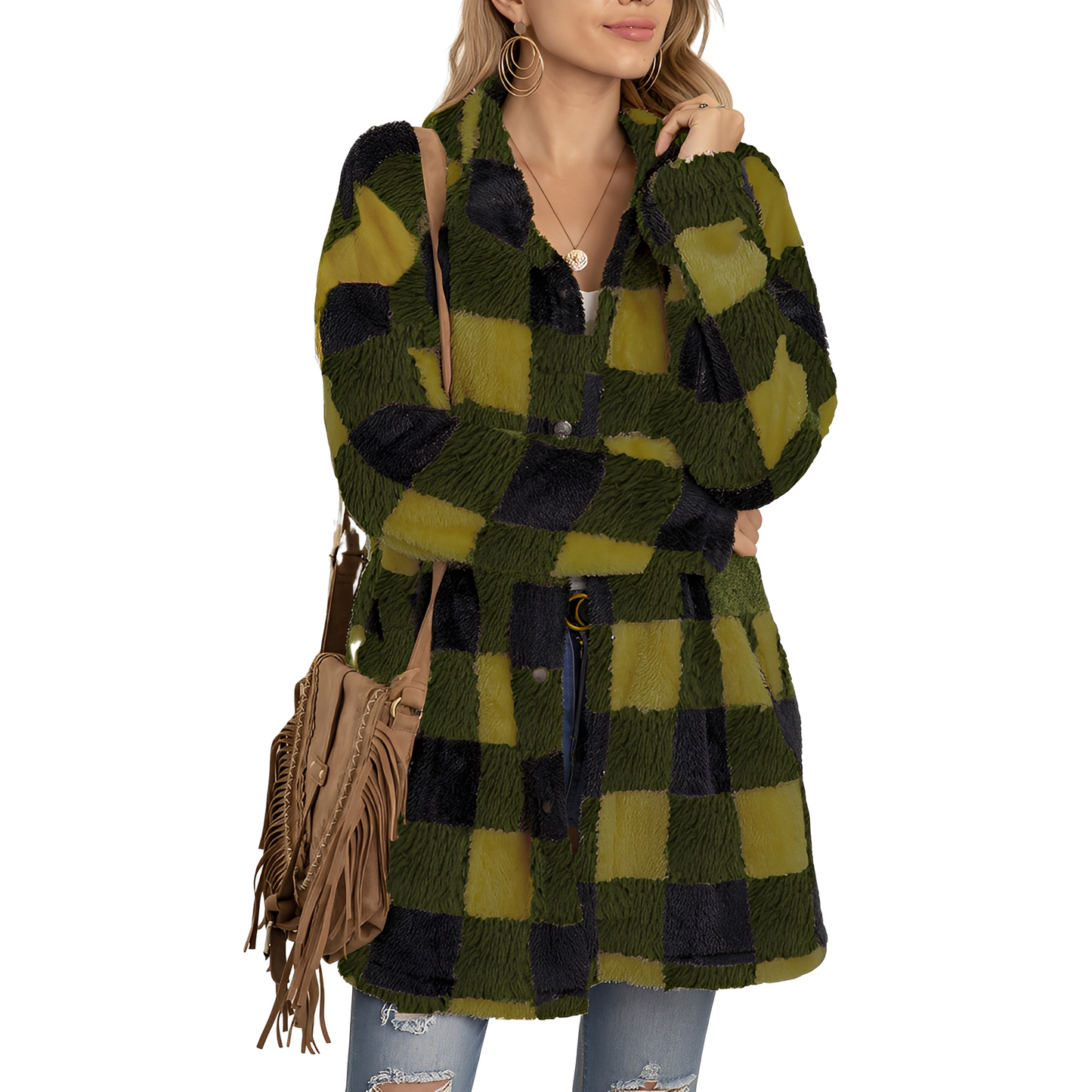 Malvina - Tyylikäs pitkä ruututakki naisille