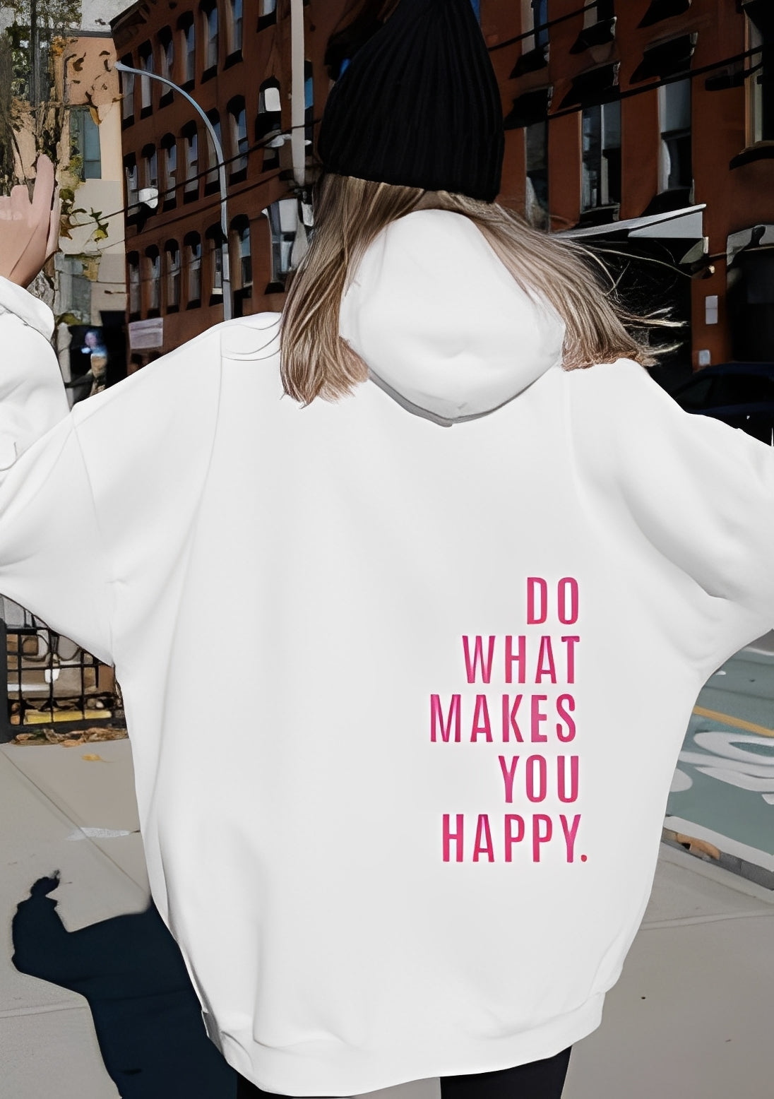 Adrienne - Tyylikäs huppari tekstillä naisille