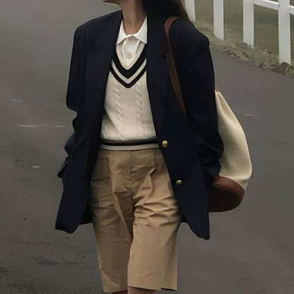 Leona - Klassinen neuleliivi V-kauluksella naisille