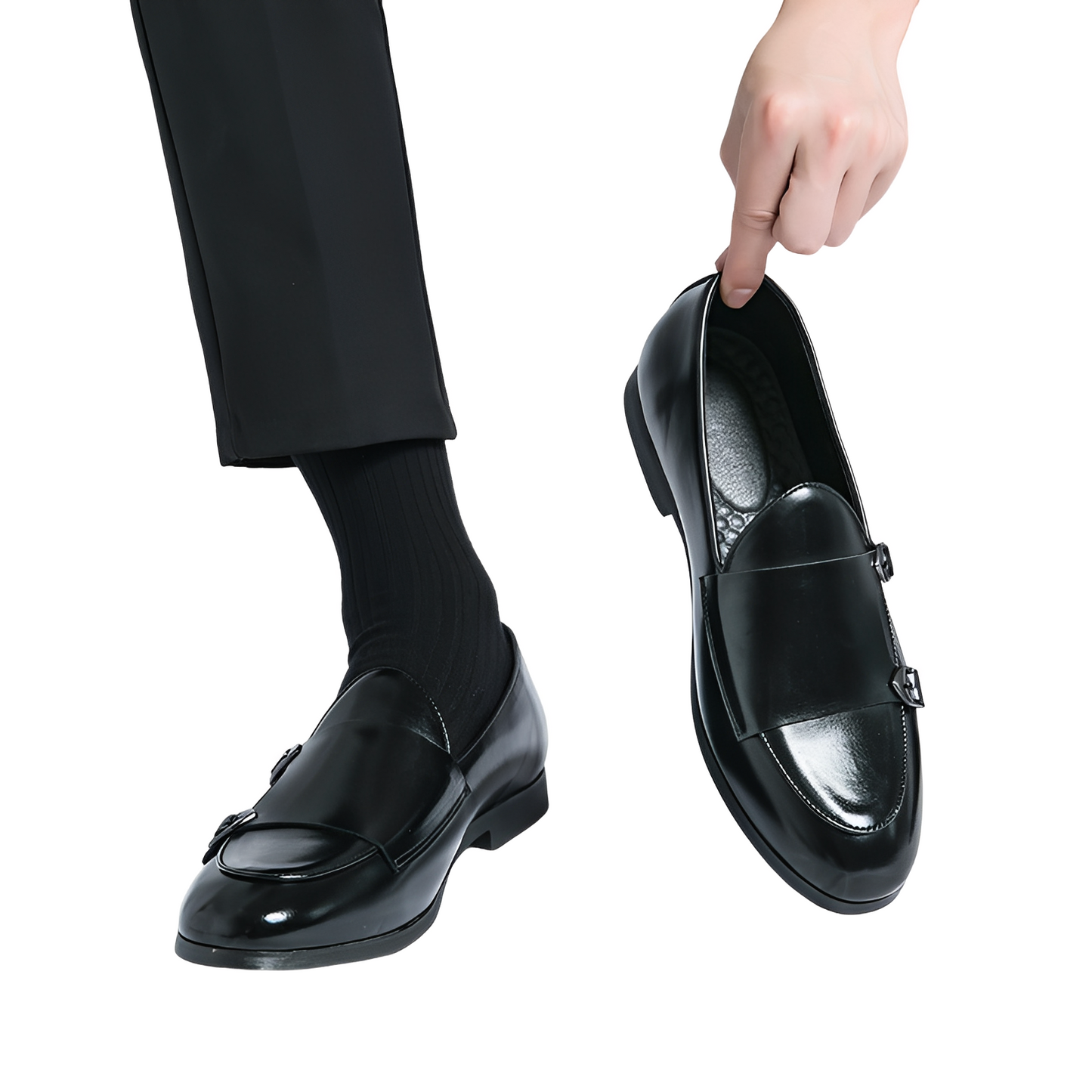 Bryan - Muodolliset miesten nahkatohvelit kaksoissoljella