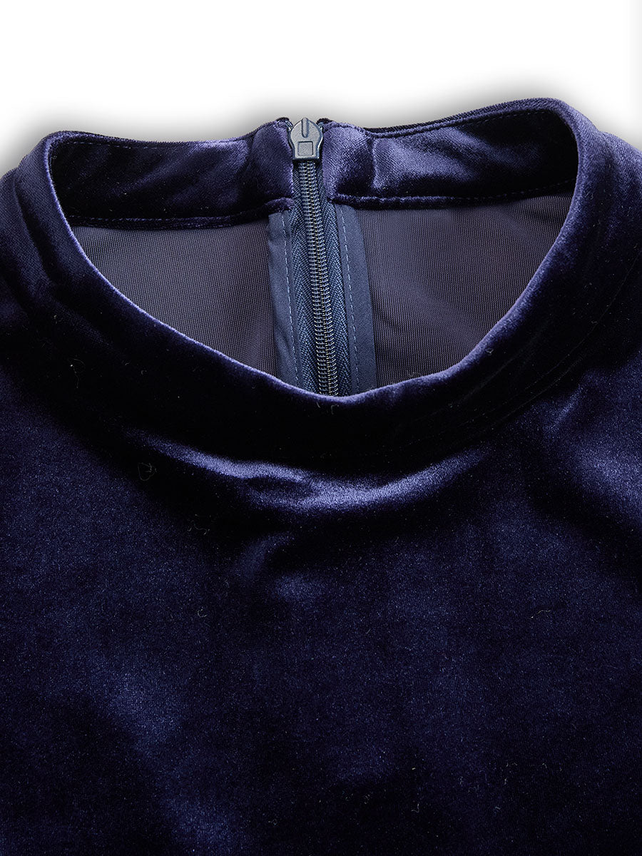 Brianna – Tyylikäs Samettinen Midi-mekko