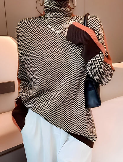 Bryony - Tyylikäs neulepusero poolokauluksella naisille