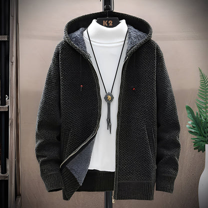 Roni - Moderni neulehuppari fleecesisuksella miehille