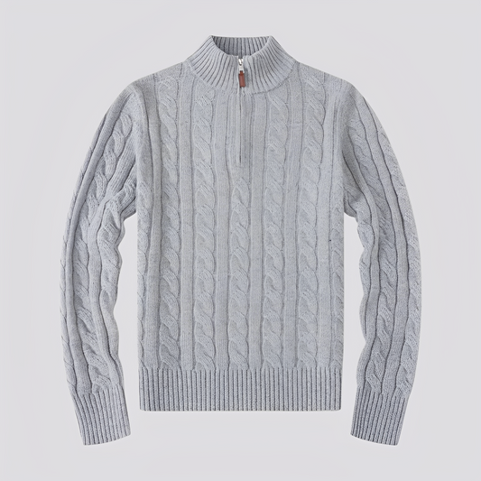 Jasper - Tyylikäs vetoketjullinen villapaita miehille