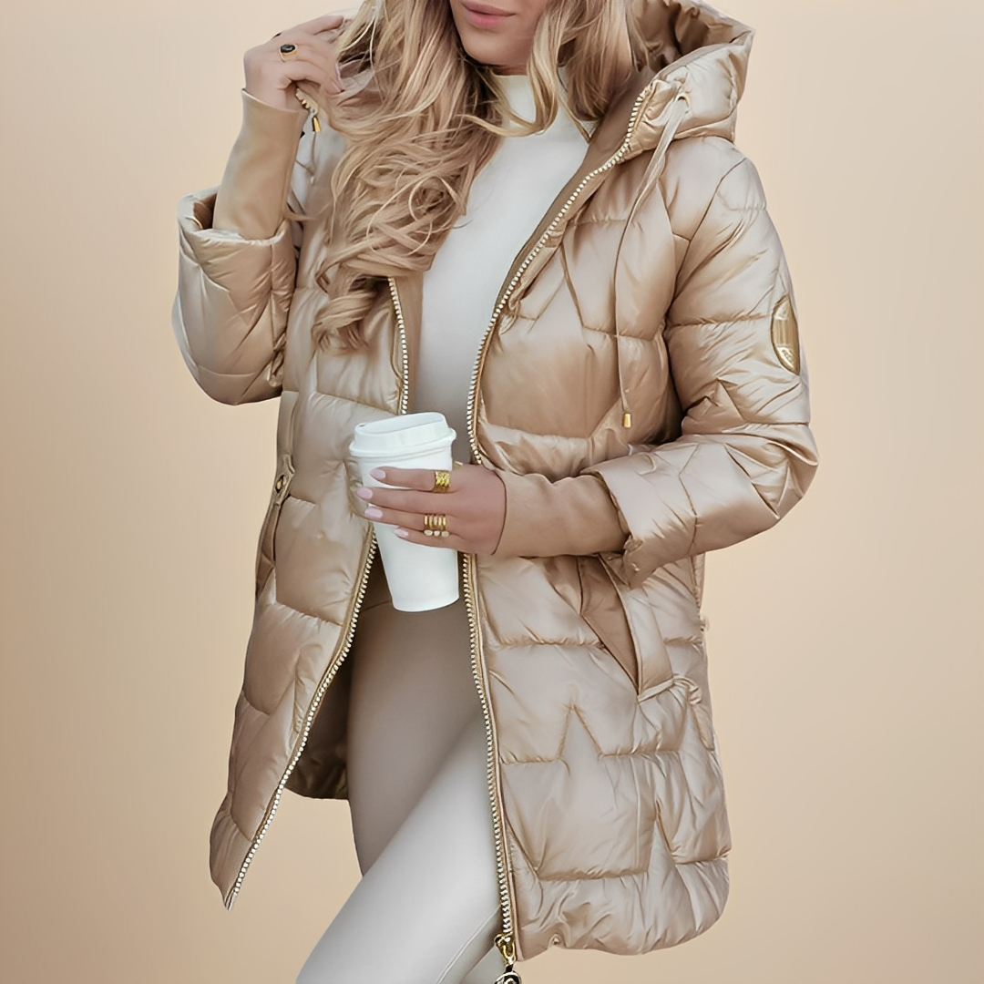 Angelie - Tyylikäs talvitakki hupulla naisille