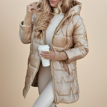 Angelie - Tyylikäs talvitakki hupulla naisille