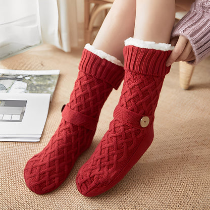 Lavina - Tyylikkäät, fleecellä vuoratut villasukat naisille